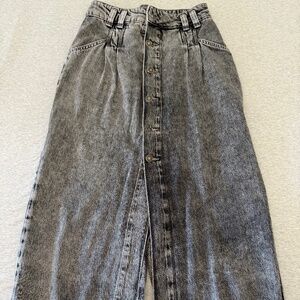 We The Free Black Wash Denim skirt. Size 29- 32.5" long from waste
